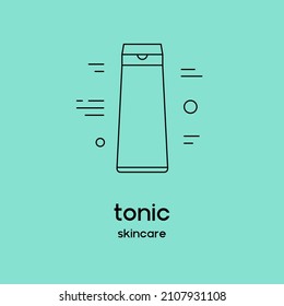 Vector icon of tonic. Beauty products and online shopping. Korean cosmetics. Can be used as illustration in magazine, banner, social media, highlights, typographic, web design. Skin care concept.