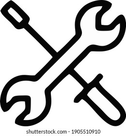 Vector icon of tools, meaning repairs or settings