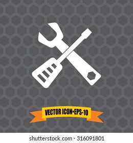 Vector Icon of tools on Dark Gray Background. Eps.10.