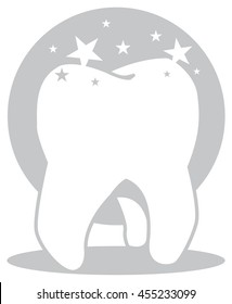 Vector Icon Of A Tooth And Twinkling Stars