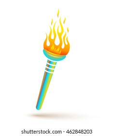 Vector icon of torch with flame