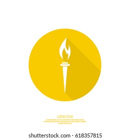 Vector icon of  torch with a flame. 