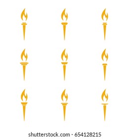 Vector icon of  torch with a flame. 