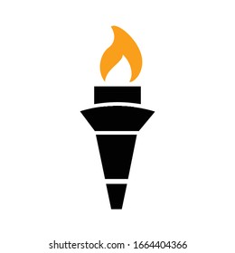 Vector icon of a torch. Olympic torch.