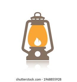 Vector icon of a tourist lamp. Isolated on white background