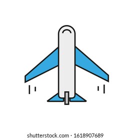 vector icon with tourist plane shape