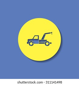 vector icon of tow car 