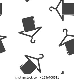Vector icon towel hanging on hanger seamless pattern on a white background.