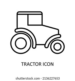 Vector icon with tractor icon. Outline drawig.