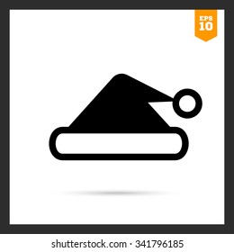 Vector icon of traditional Santa hat silhouette