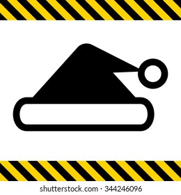 Vector icon of traditional Santa hat silhouette