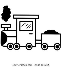 Icono de Vector de un tren tradicional. Símbolo del transporte ferroviario