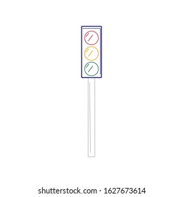 Vector icon, traffic light on white background