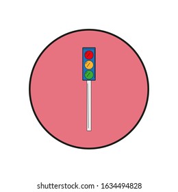 Vector icon, traffic light on white background