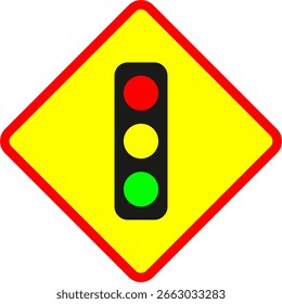 Icono del Vector de la señal de semáforo con las luces rojas, amarillas y verdes