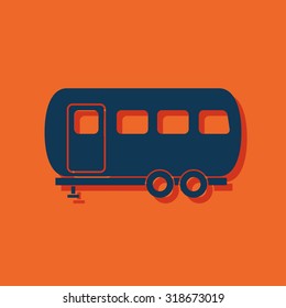 Vector icon of trailer house