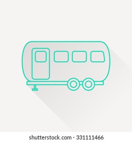 Vector icon of trailer house