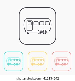 Vector icon of trailer house