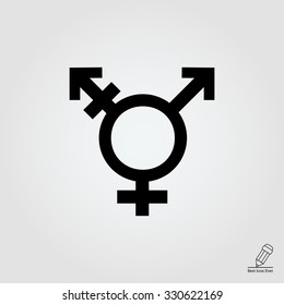 Vector icon of transgender symbol combining gender symbols