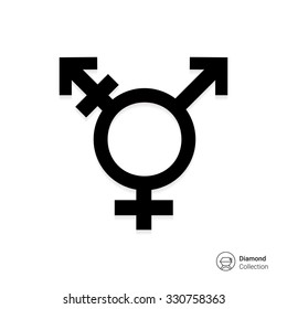 Vector icon of transgender symbol combining gender symbols