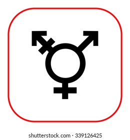 Vector icon of transgender symbol combining gender symbols
