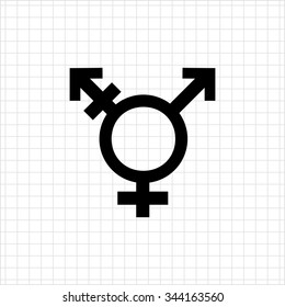 Vector icon of transgender symbol combining gender symbols