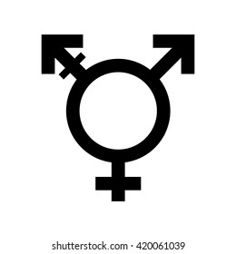 Vector icon of transgender symbol combining gender symbols