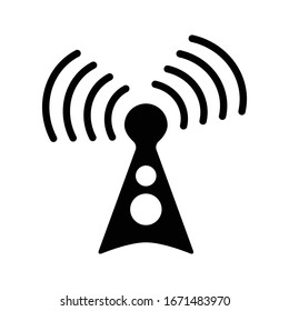 
Vector icon of a transmitter pole, signal transmitter.