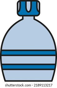 Vector icon with transparent background, of canteen. Portable water tank. Bottle for liquids. Thermos. Drinking water. Camping and outdoor activities, climbing.