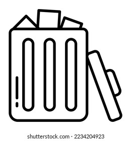 Vector icon of trash bin, garbage container in modern design style