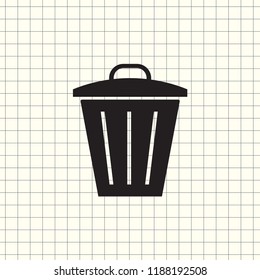 Vector icon of a trash can