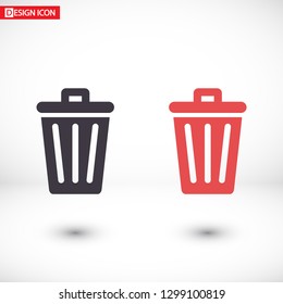 vector icon trash can