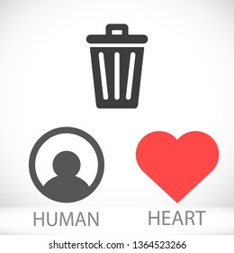 vector icon trash can