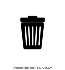 Vector icon of trash can. Delete symbol icon