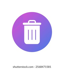 Vector icon of a trash can, flat design trash can symbol.