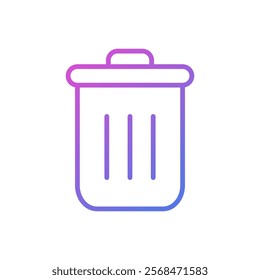 Vector icon of a trash can, flat design trash can symbol.