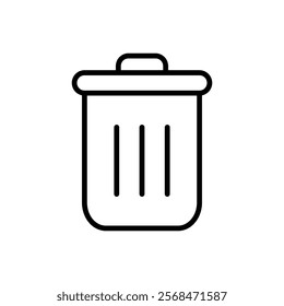 Vector icon of a trash can, flat design trash can symbol.