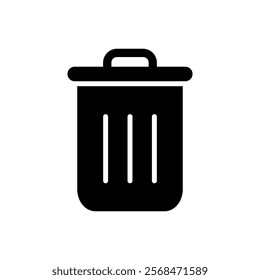 Vector icon of a trash can, flat design trash can symbol.