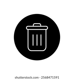 Vector icon of a trash can, flat design trash can symbol.