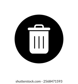 Vector icon of a trash can, flat design trash can symbol.