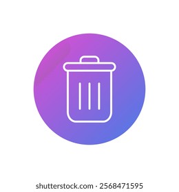 Vector icon of a trash can, flat design trash can symbol.