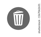 vector icon trash can . Lorem Ipsum Illustration design. Trash Can, Rubbish Bin. Flat Vector Icon illustration. Simple black symbol on white background. Trash Can, Rubbish Bin sign design template