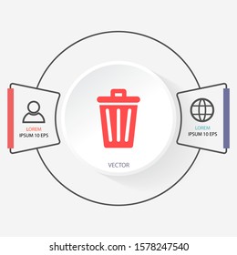 vector icon trash can . Lorem Ipsum Illustration design