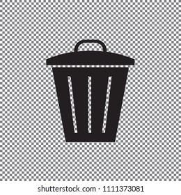Vector icon of a trash can on a transparent background
