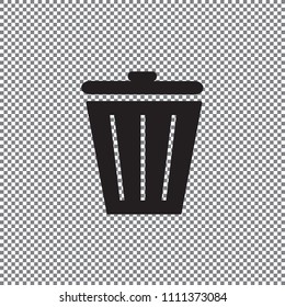 Vector icon of a trash can on a transparent background