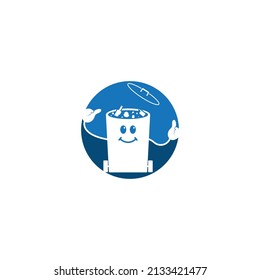 
lata de canalización de iconos vectoriales. Trash Can, plantilla de diseño de signos de Rubbish Bin