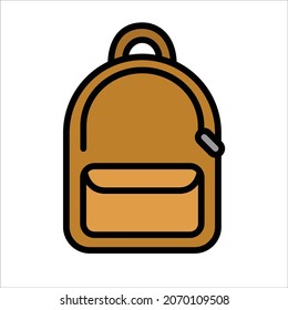 Vector icon of travel backpack