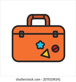 Vector icon of travel suitcase