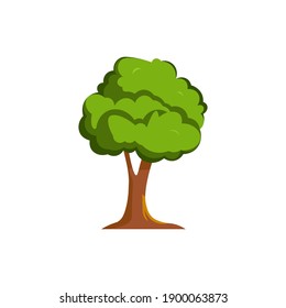 vector icon of a tree that has turned green in spring