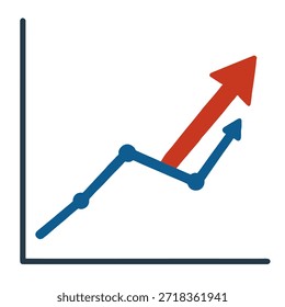 Icono de Vector Gráfico de tendencia ascendente